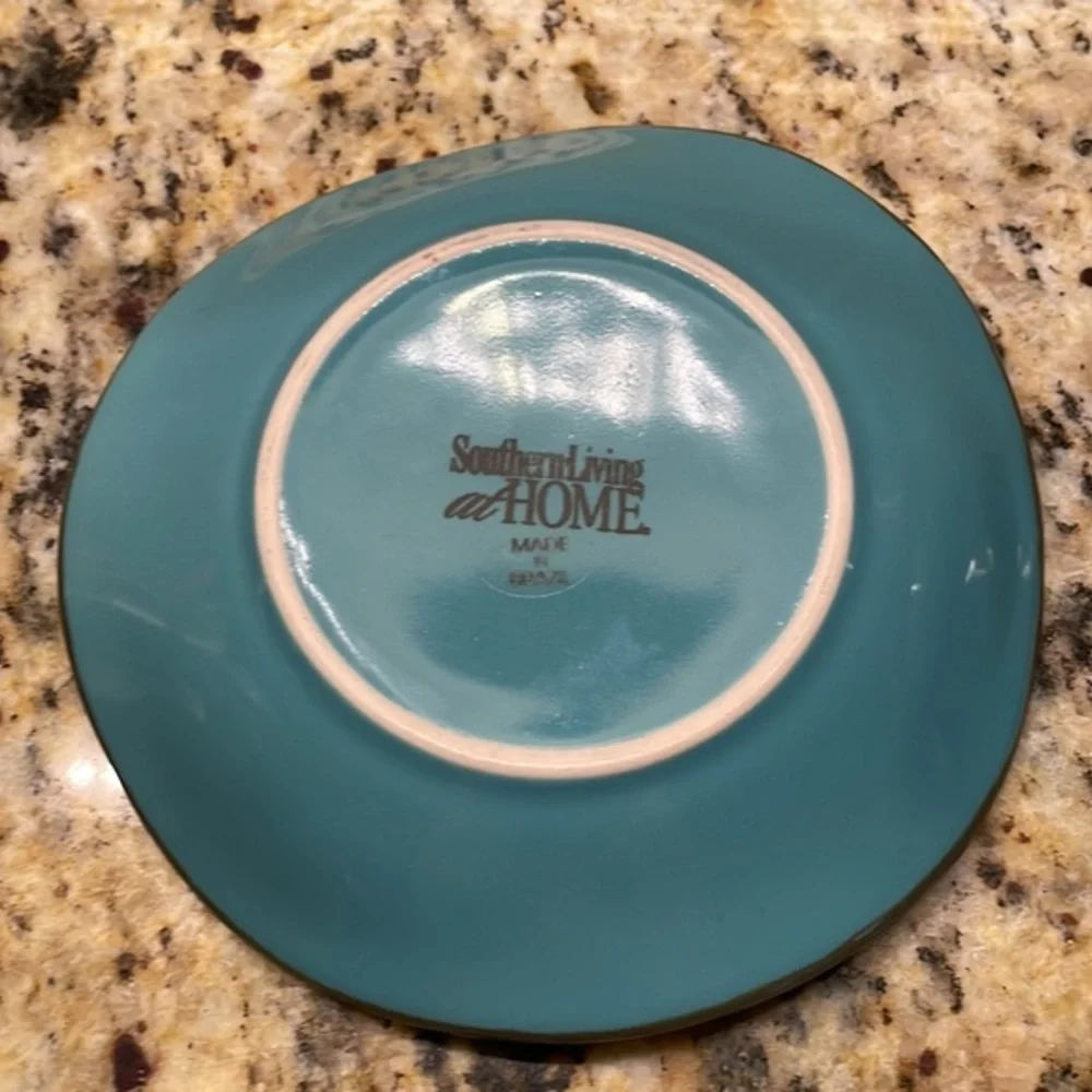 Southern Living at Home Tuscan Toscana Tidbit Bowl Saucer Turquoise - Picture 4 of 7